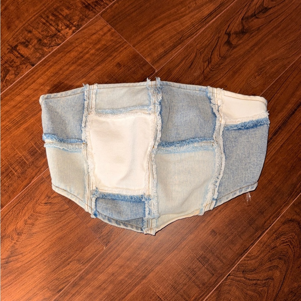 Patchwork Denim Corset Top